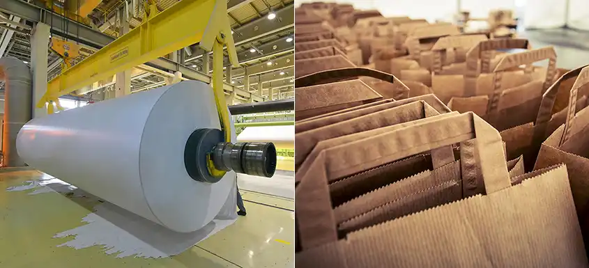 papier impression bobine et sacs emballage kraft production industrie papier