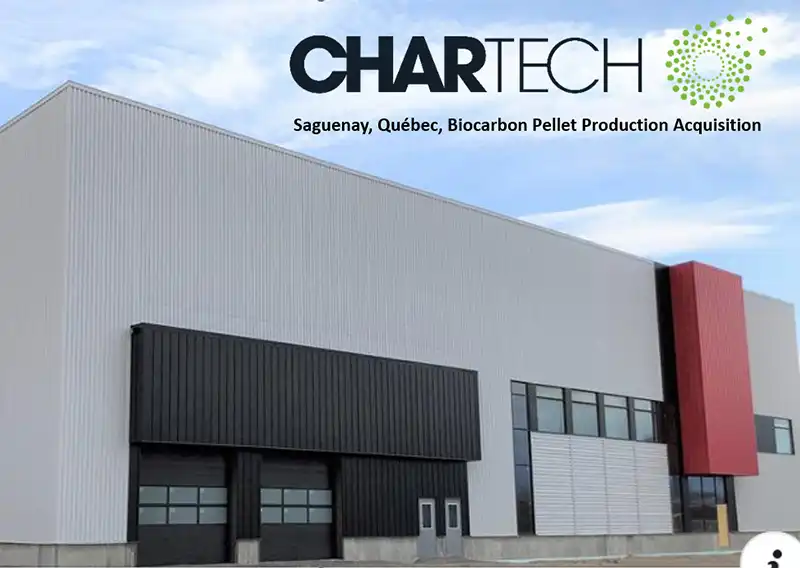 Installation de production de biocarbone CHAR Tech à Saguenay Québec