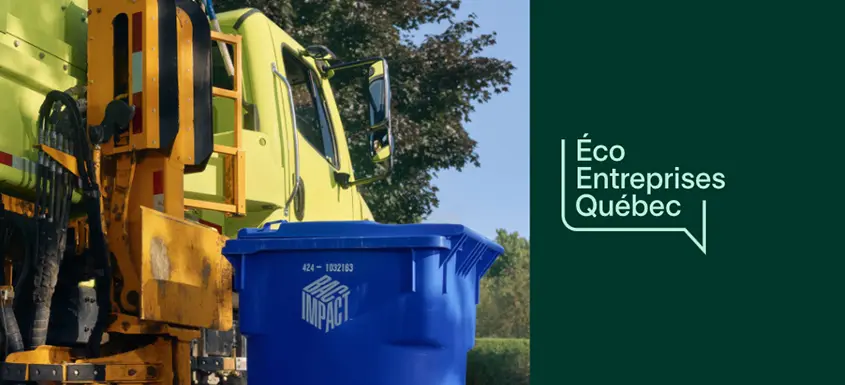 collecte recyclage Quebec bac bleu camion EEQ systeme REP