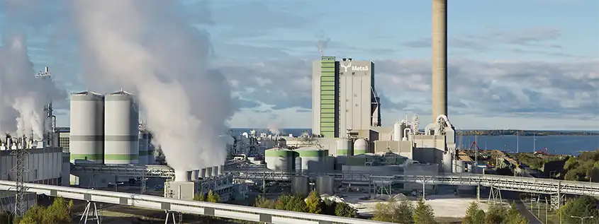 L’usine de pâte de Metsä à Rauma, dans le sud-ouest de la Finlande.