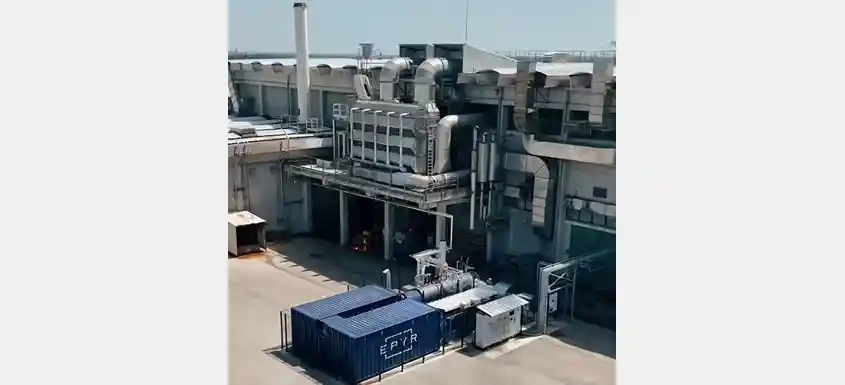 Epyr thermal energy storage system installed at WEPA’s tissue mill in Troyes, France.