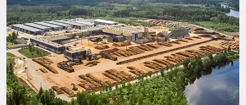 La scierie de Metsä Fibre à Vilppula en Finlande.