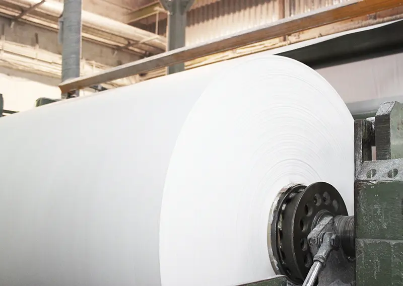 Production de papier dans une usine papetière. La fin de l’ARENH expose davantage le secteur aux fluctuations du prix de l’électricité.