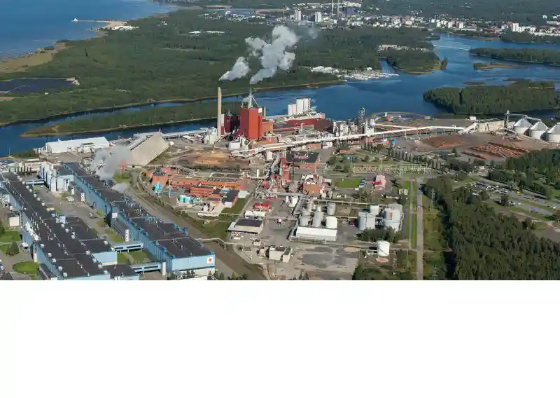 Usine Stora Enso d’Oulu en Finlande où un tribunal a jugé que les salariés devaient être payés après un arrêt lié à des grèves