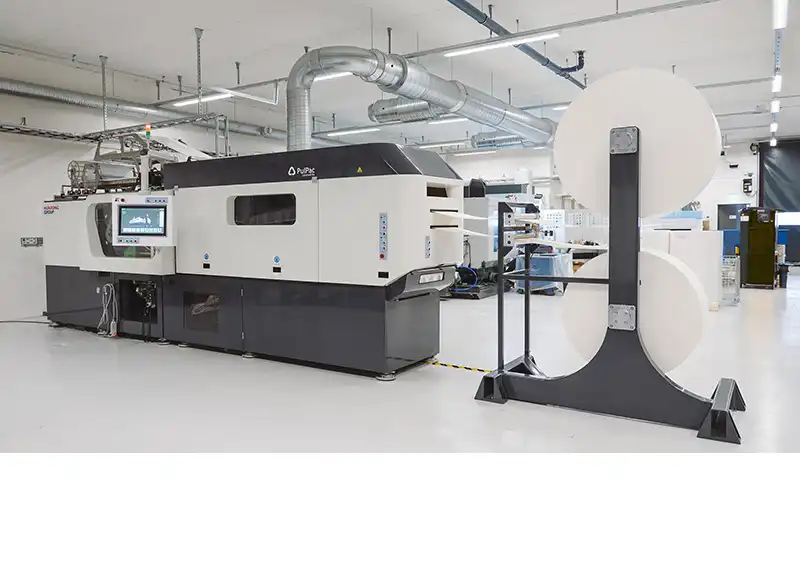 Machine Dry Molded Fiber de PulPac produisant des emballages en fibre à l’échelle industrielle