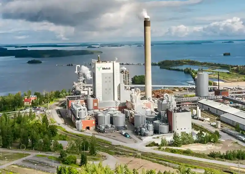 L'usine de pâte de Joutseno, en Finlande